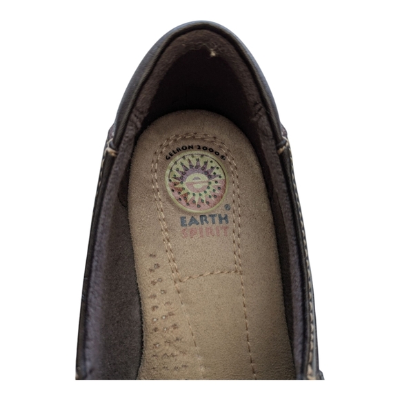 Earth Spirit Gelron 2000 Brown Leather Loafer Slip On Shoe 6 Memory Foam Sole - Picture 9 of 10